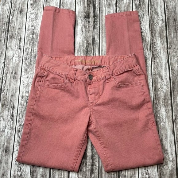American Rag Cie Low Rise Dusty Rose Soft Pink Skinny Jeans 1 Regular 1R Stretch - Picture 1 of 11